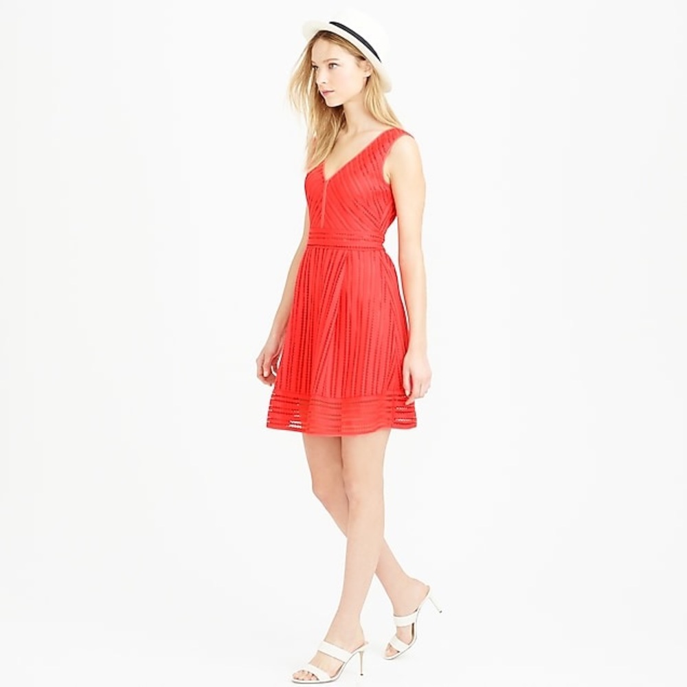 J.Crew Red Eyelet Dress